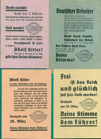 Propagandaflugblätter der Deutschlandfahrt von LZ 127 - GRAF ZEPPELIN & LZ 129- HINDENBURG, März 1936