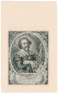 Kupferstich von Adriaen Matham: Portrait des niederländischen Handelsherrn Pieter van den Broecke