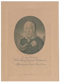 Kupferstich von Hüllmann / Schumann: Portrait des Ludwig York von Wartenburg