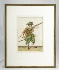 Kupferstich von Jacob de Gheyn II.: Stehender Musketier