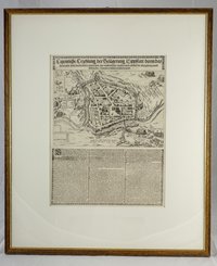 Flugblatt mit Befestigungsplan und Stadtplan Lippstadts 1623