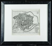Planansicht Lippstadts mit Befestigungsanlagen 1658