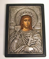 Heilige Barbara mit Krone, Kelch und Kreuz