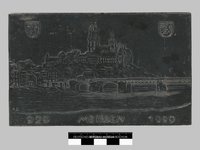 Kunstgussplakette aus Eisen: Meissen 929-1929