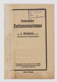 "Neudeutscher Parlamentarismus"